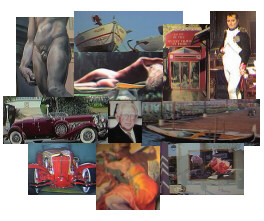  collage of some of Doc Widen's oil paintings