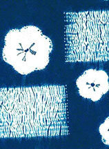 shibori, boshi shibori, mokume shibori, kumo shibori, spider web shibori, woodgrain shibori, indigo shibori, kiku, chrysanthemum flower, japanese shibori, indigo dyeing, shiborizome, indigo, aizome, textile, cotton, resist shibori, traditional shibori