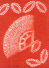 shibori, fan, mokume, awase nui, natural dye, silk, textile