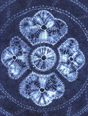shibori, fujima, mon, maki age, indigo, aizome, textile